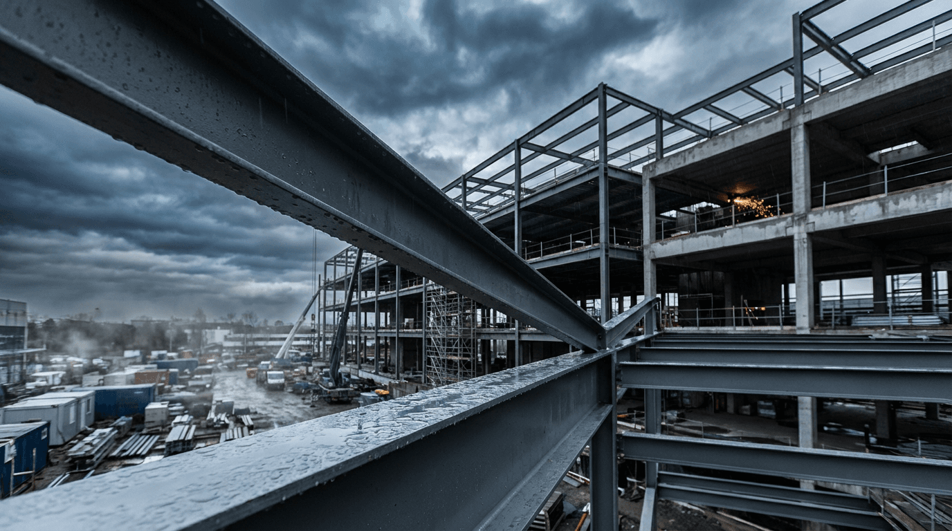 Commercial building construction site
